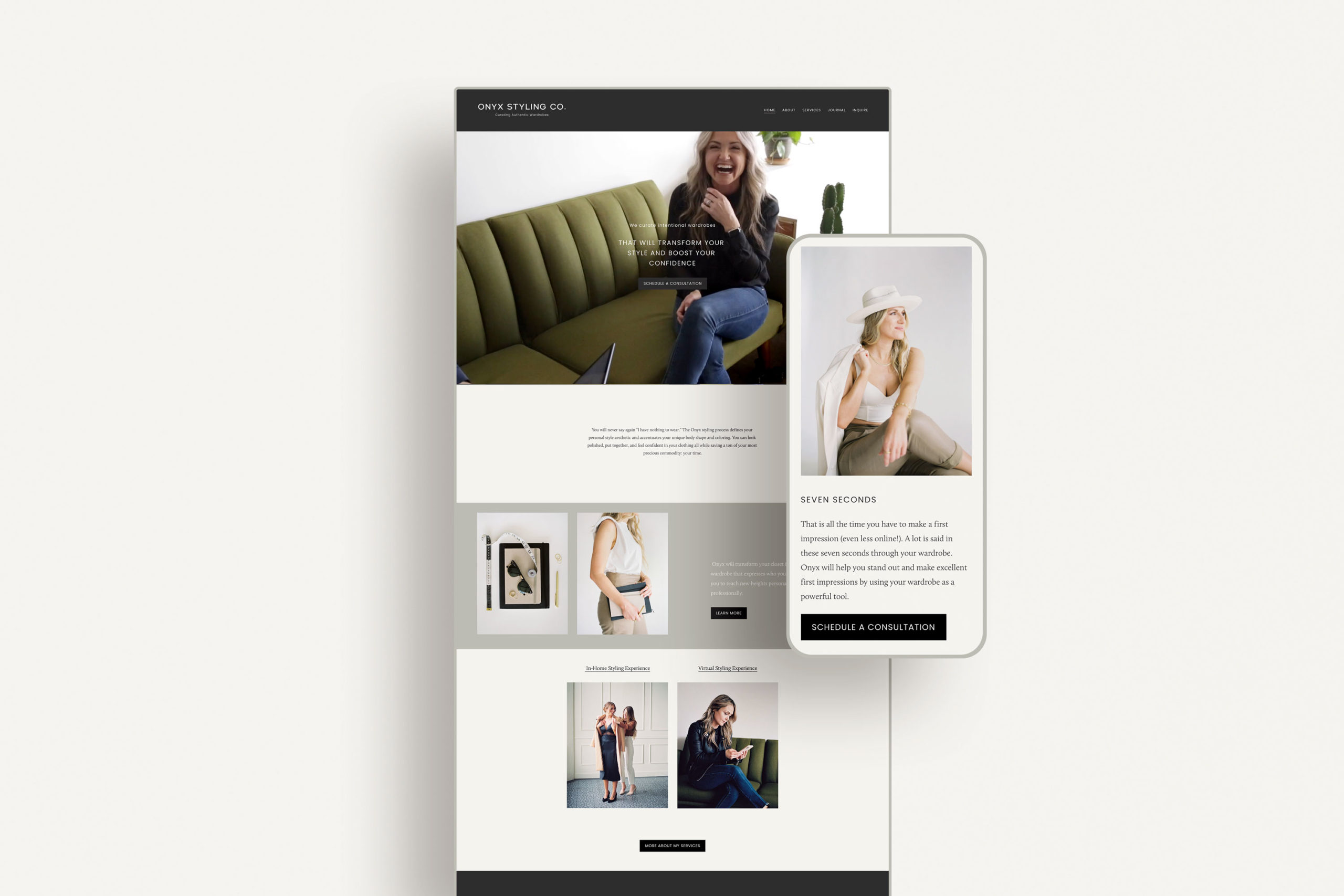 Classic Website Design for Onyx Styling Co.