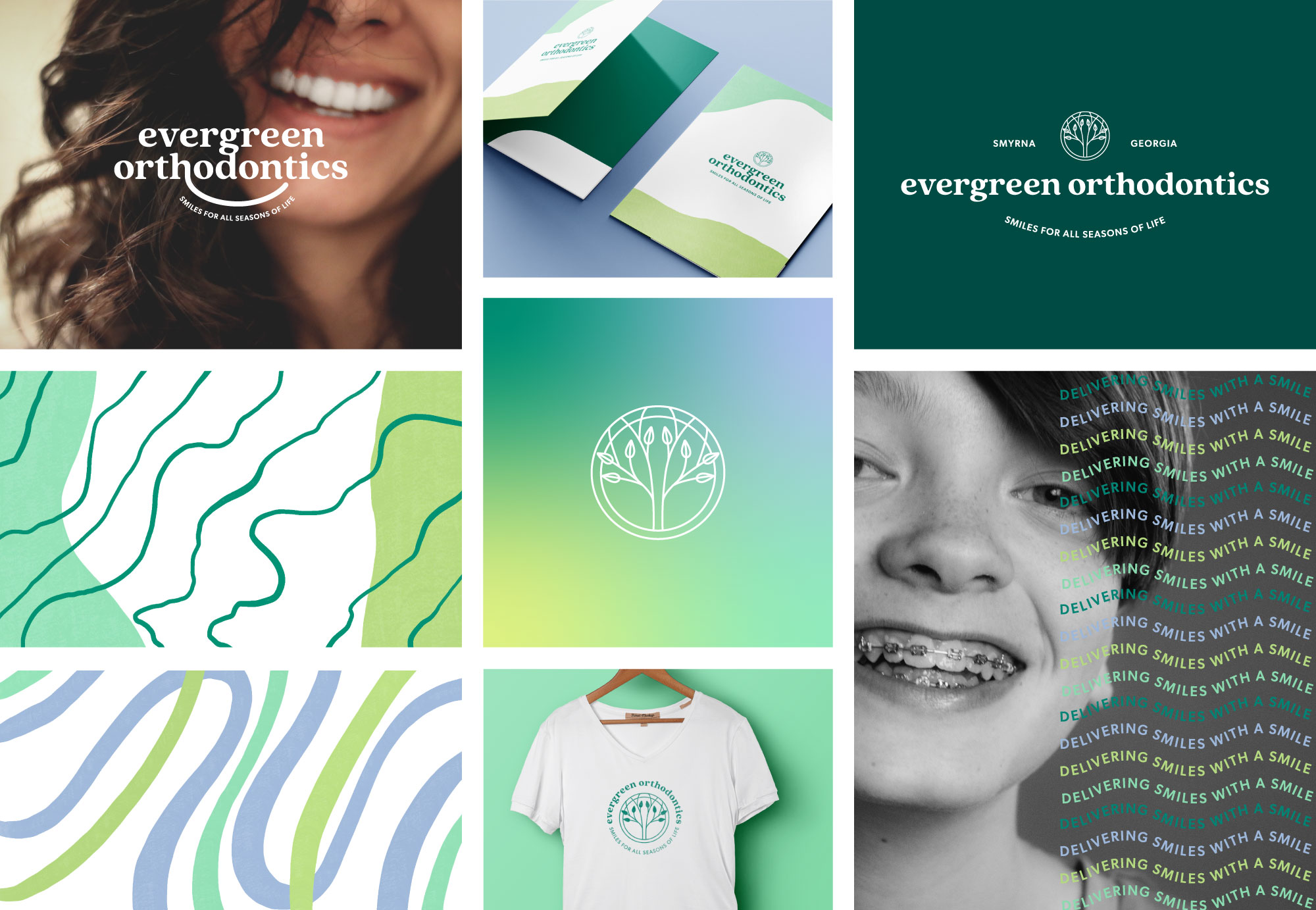 Fun Orthodontist Brand Design for Evergreen Orthodontics