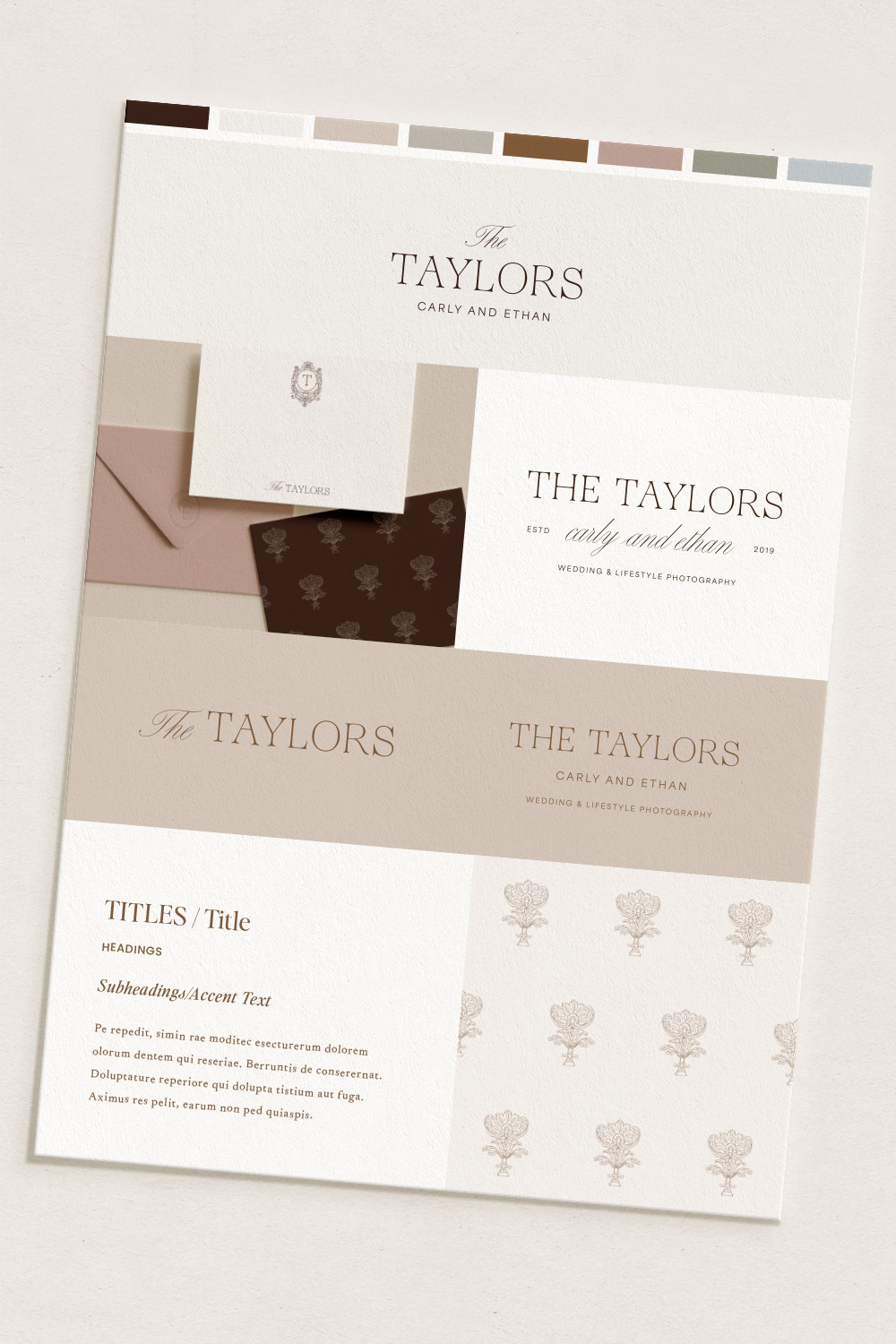 Elegant and Romantic Brand Identity for The Taylors