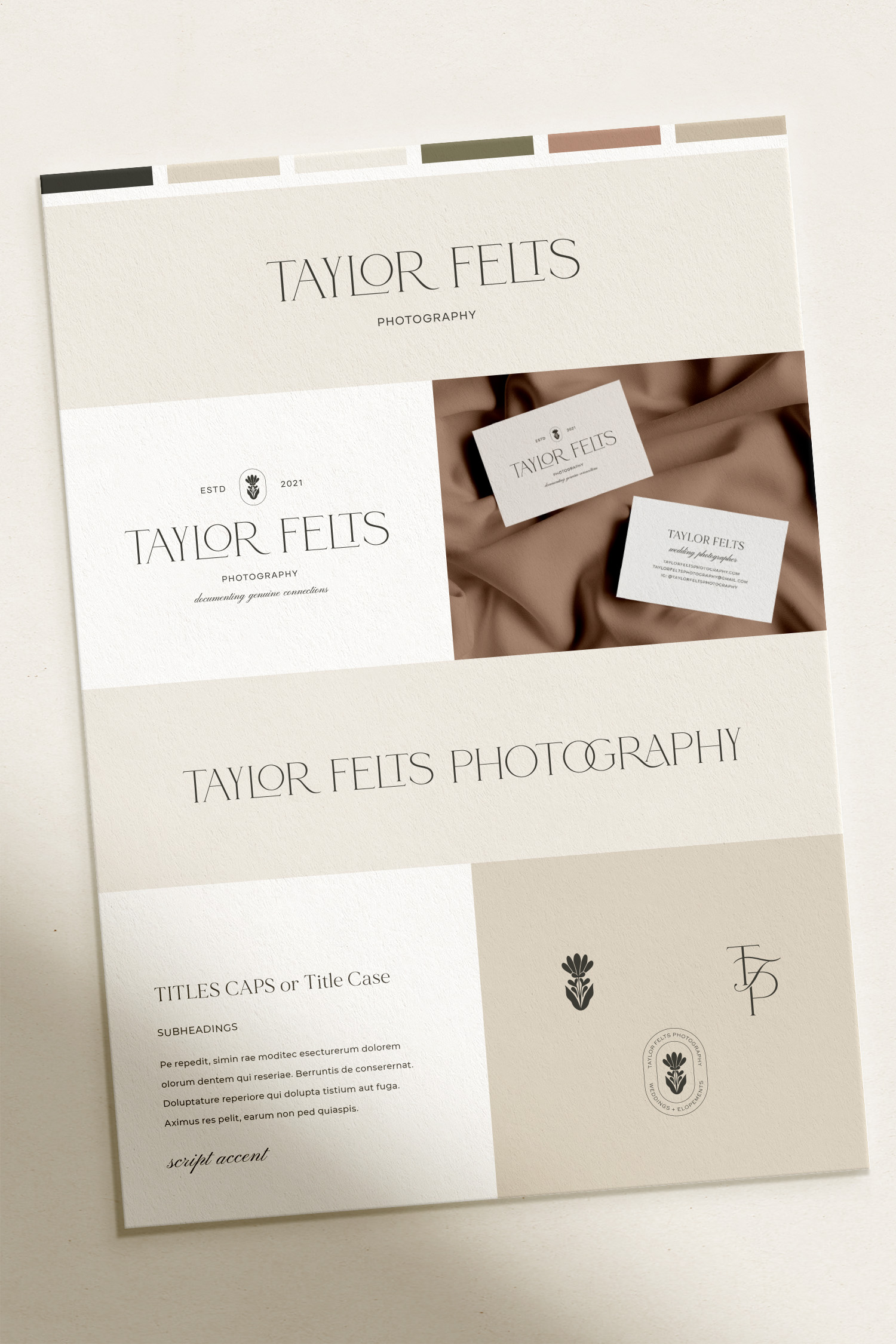 Timeless Brand Design for Photographer Taylor Felts