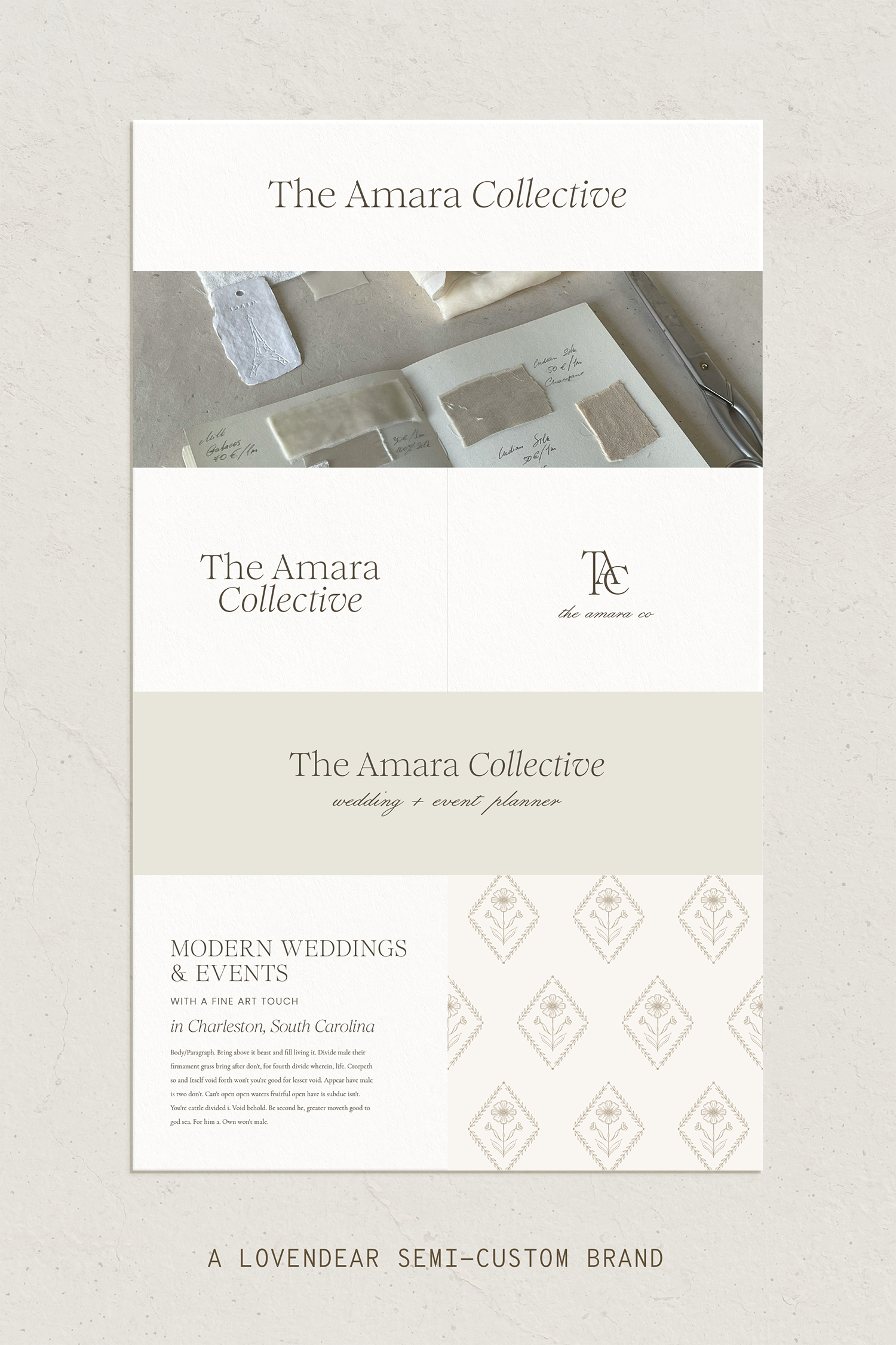 The Amara Collective: Elegant Semi-Custom Brand Kit