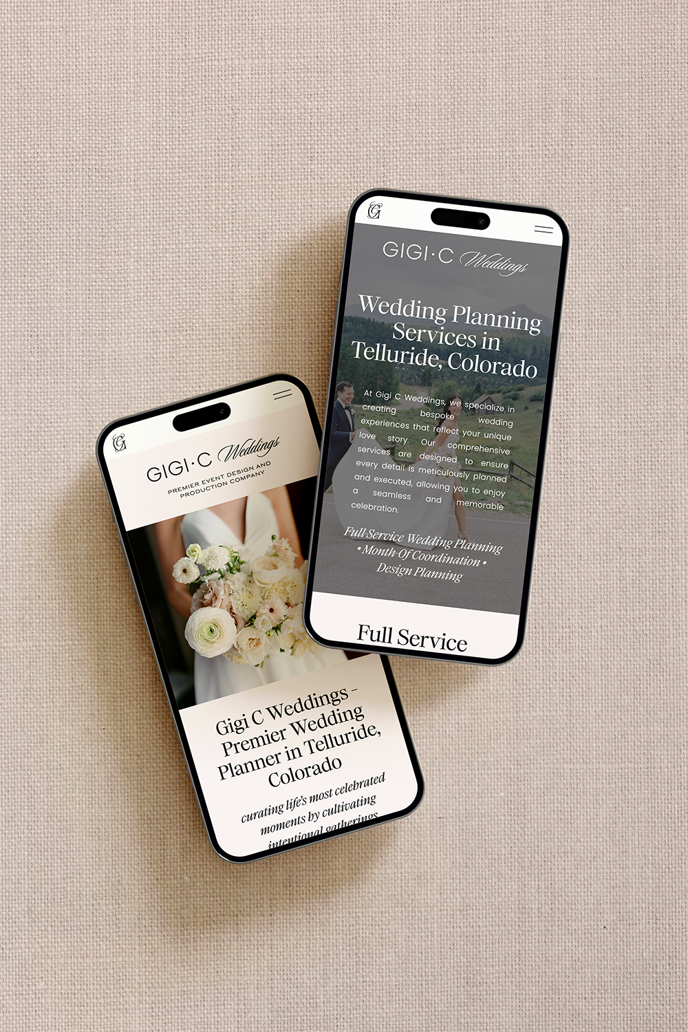 Branding & Website Design for Wedding Planner Gigi C Weddings