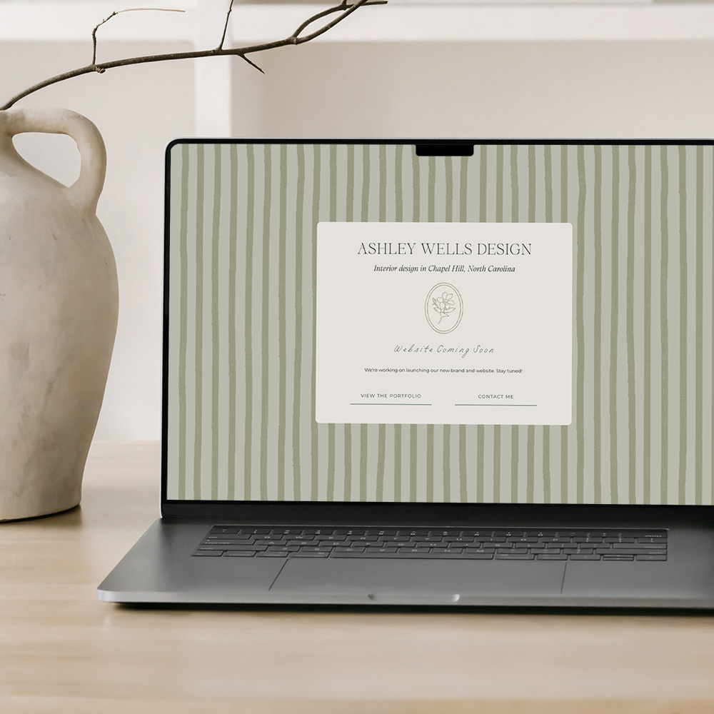 Coming soon website design for interior designers