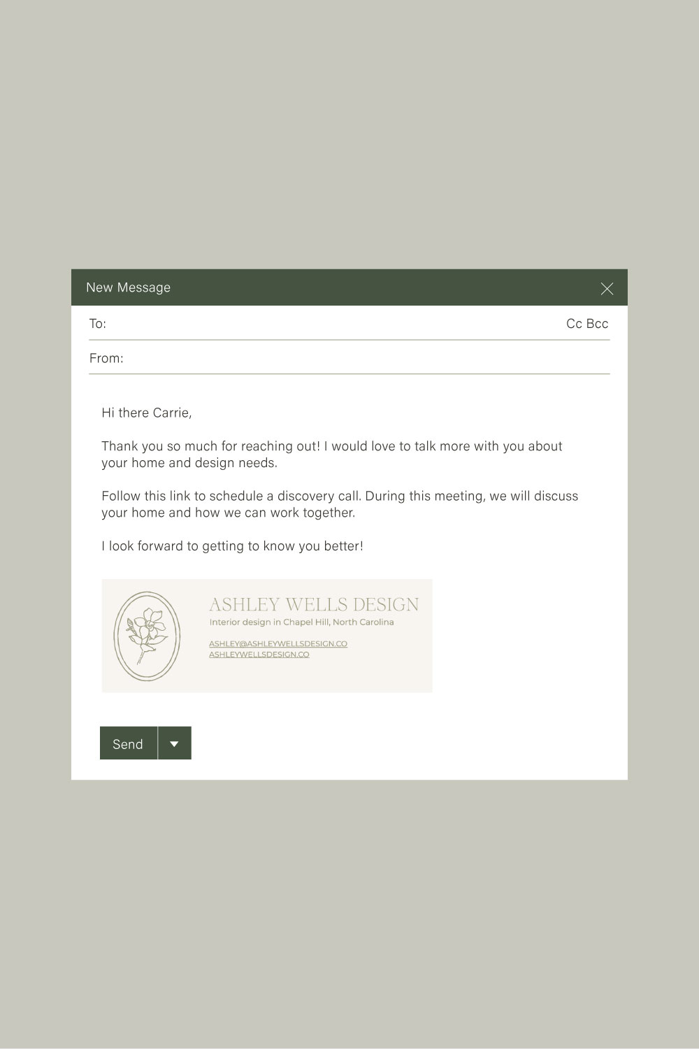 Custom Email signature for Interior Designer