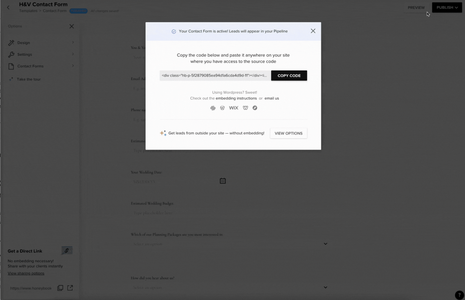 Honeybook automation for creatives