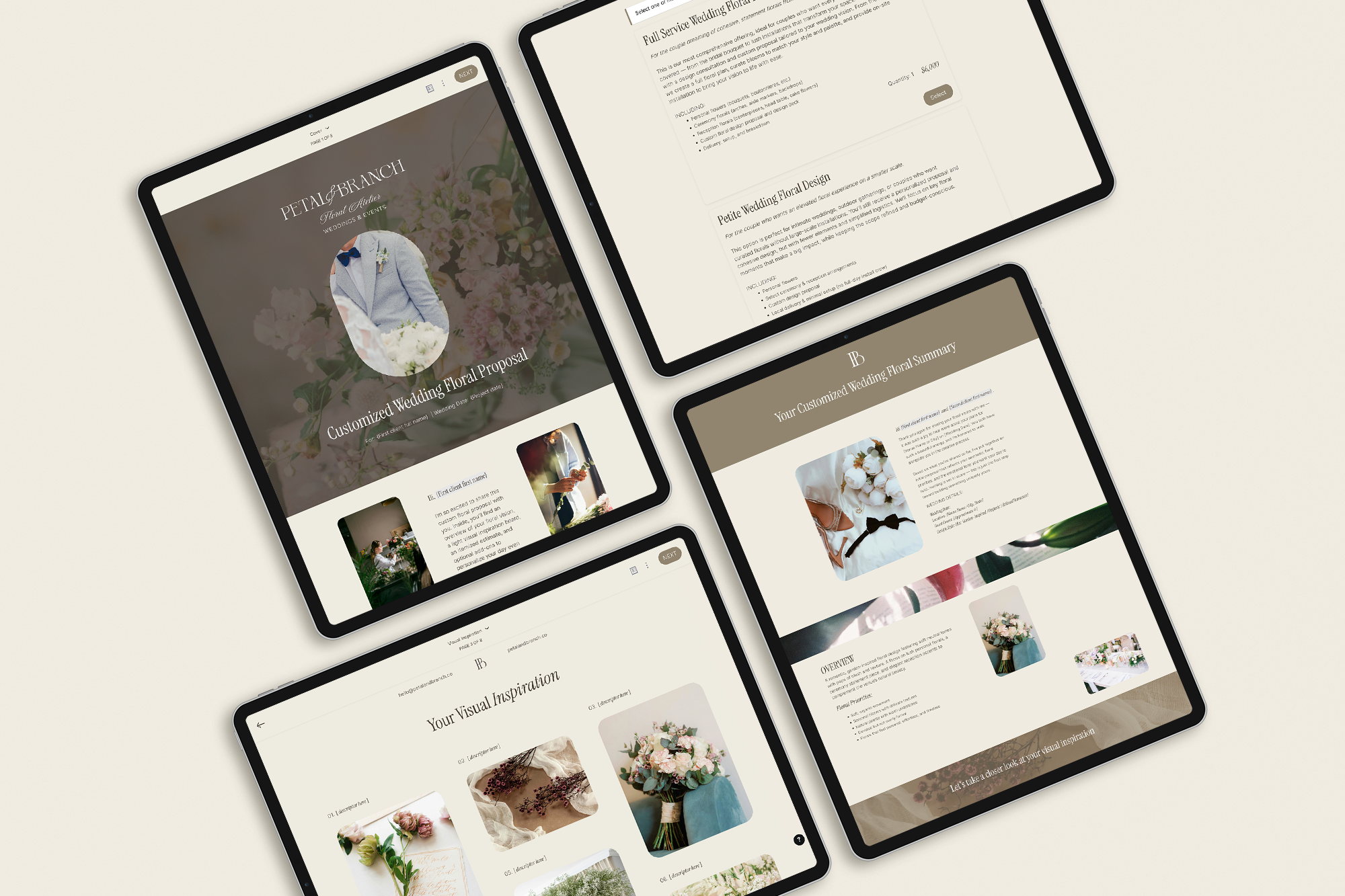 Proposal Honeybook Template for Wedding Florists