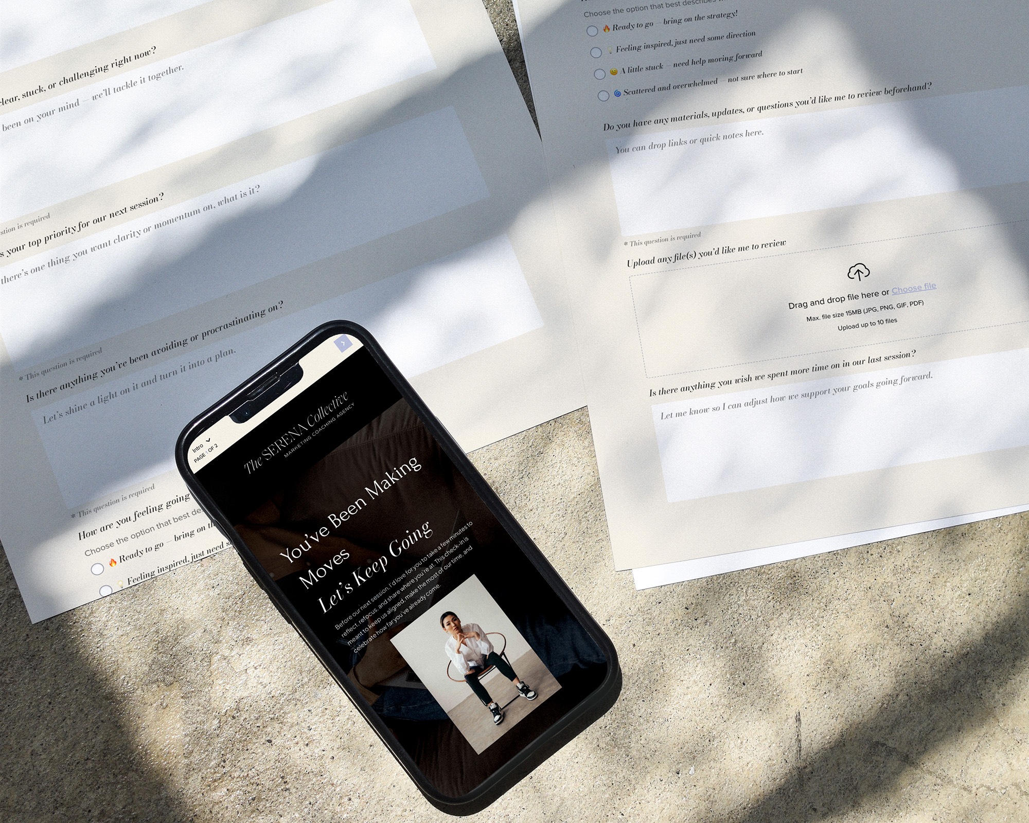 Honeybook Client Check-In Form for Marketing Coaches